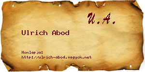Ulrich Abod névjegykártya
